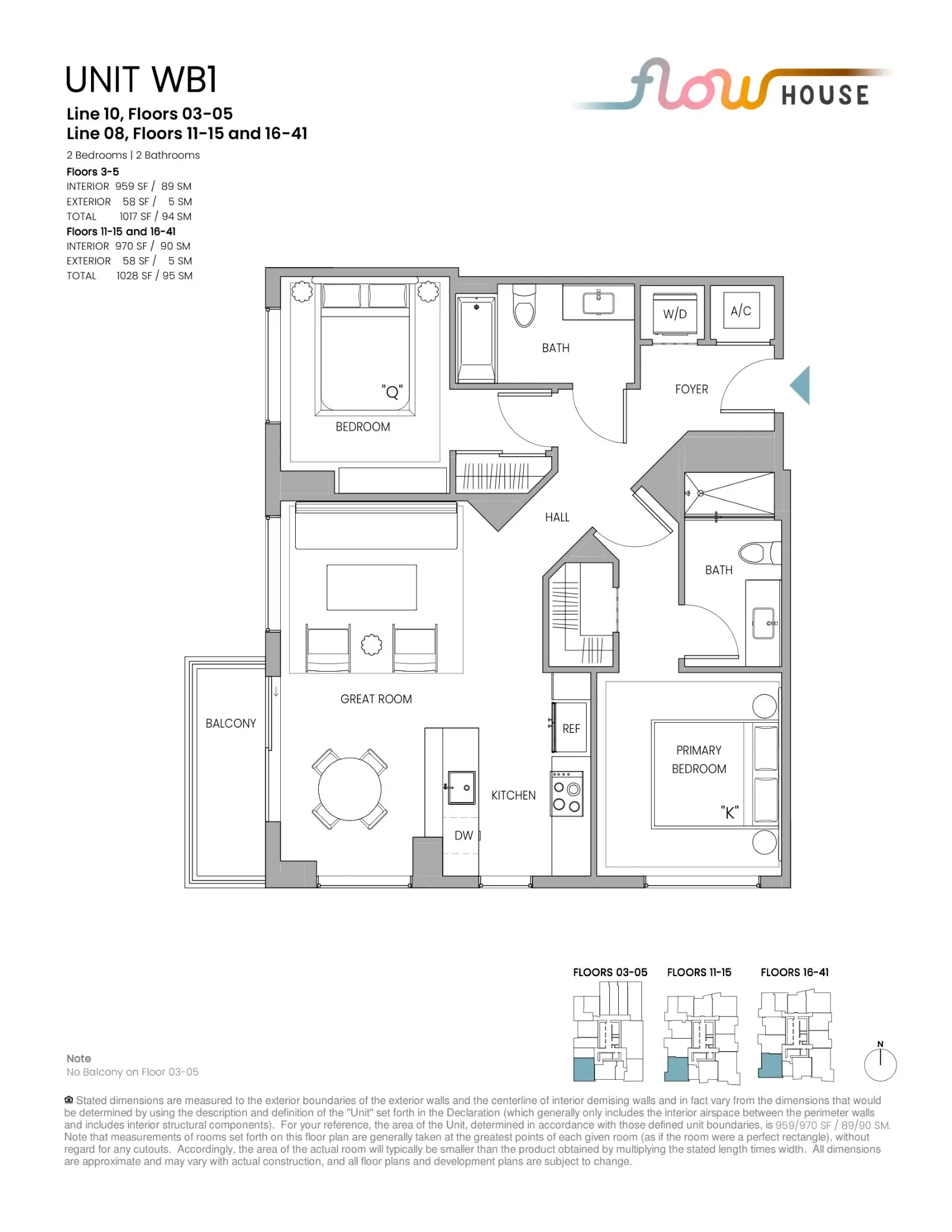 Floor plan for 2-bedroom residence