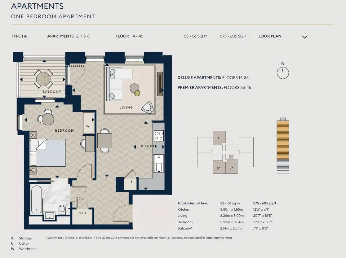 Floor plan for Residence 1A