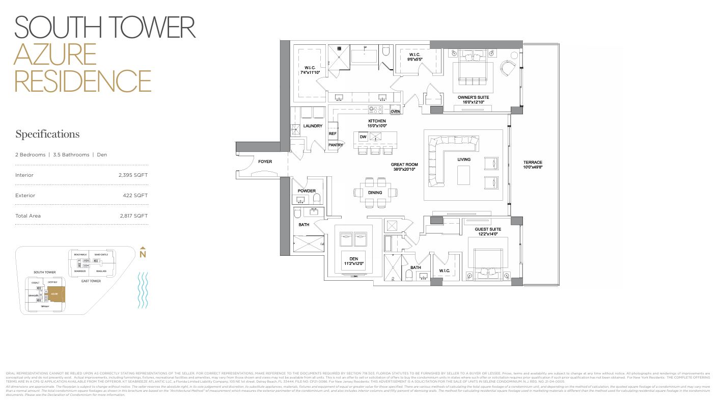 Floor plan for Residence Azure Residence