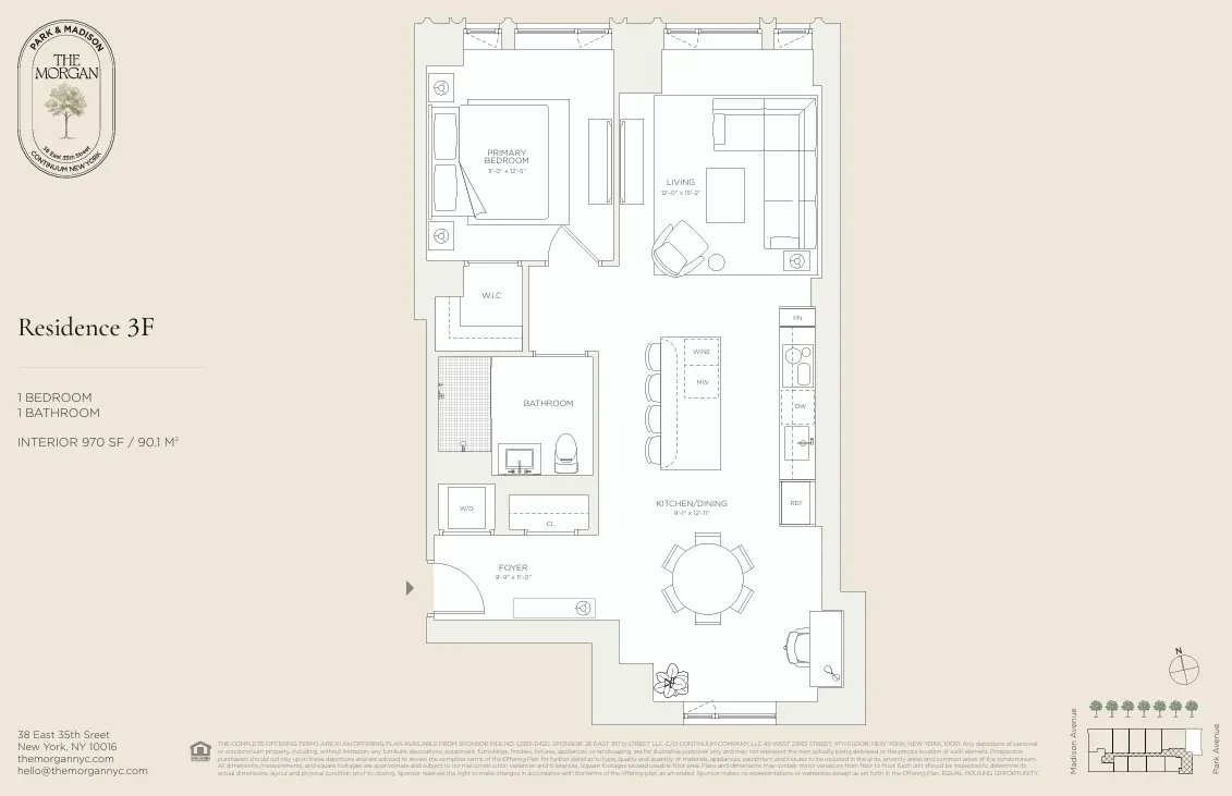 Floor plan for Residence 3F