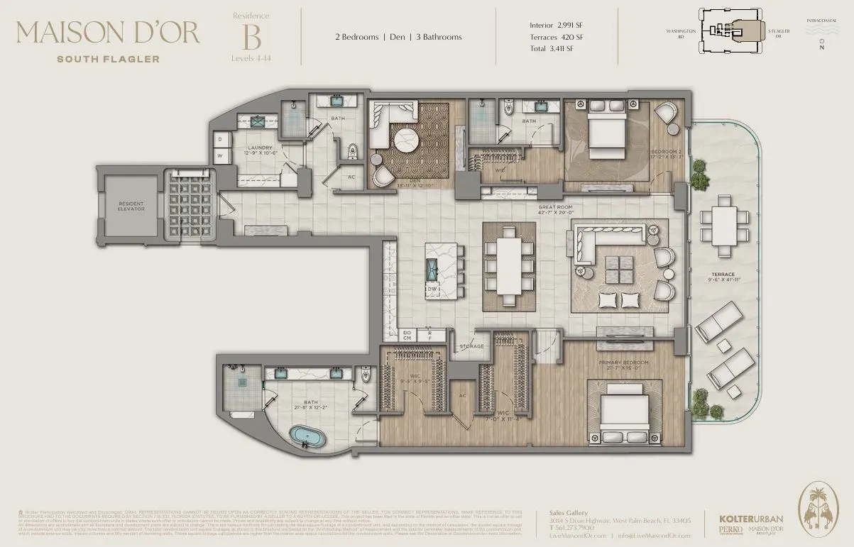 Floor plan for Residence B