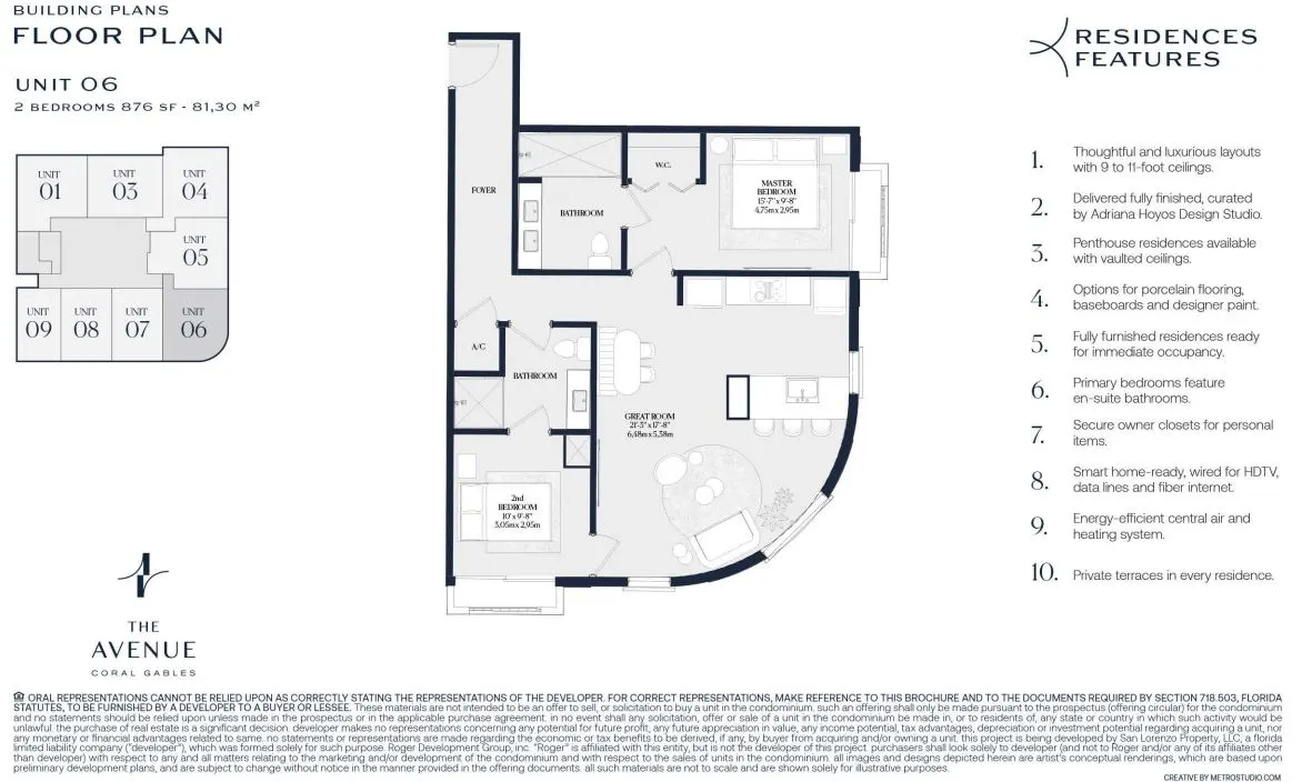 Floor plan for Residence Unit 06