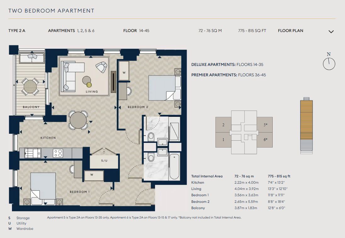 Floor plan for Residence 2A