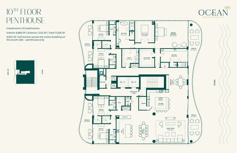 Floor plan for Residence Penthouse