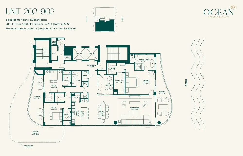Floor plan for Residence 202-902