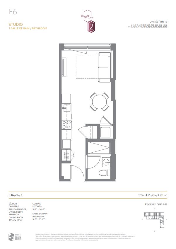 Floor plan for Residence E6