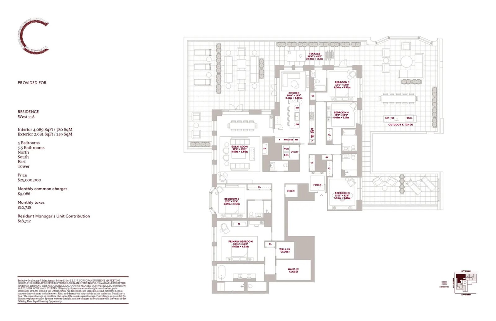 Floor plan for Residence 11AW