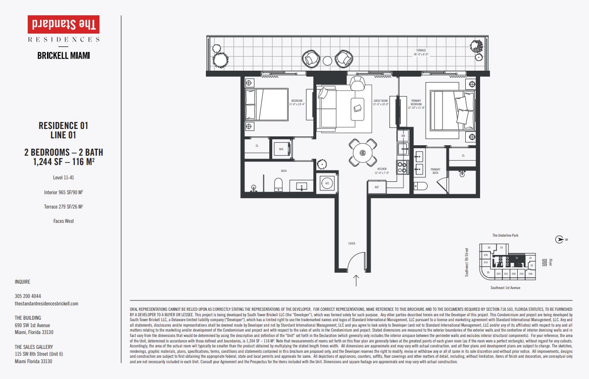 Floor plan for Residence 1201