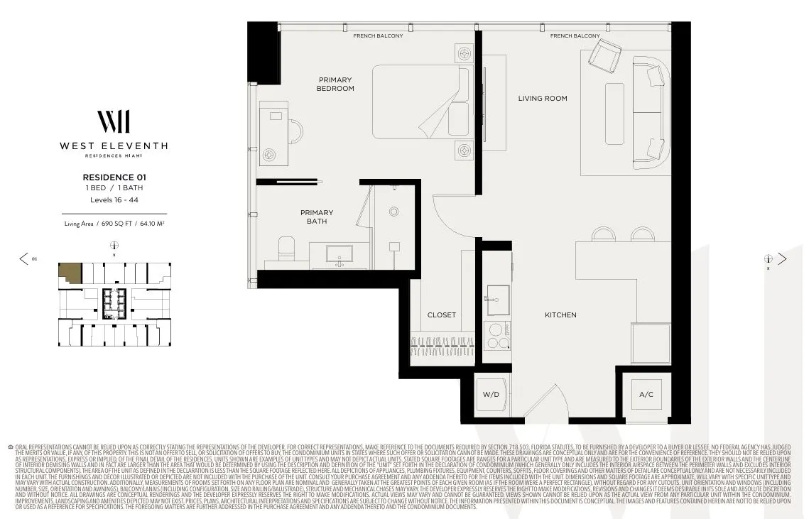 Floor plan for Residence 1