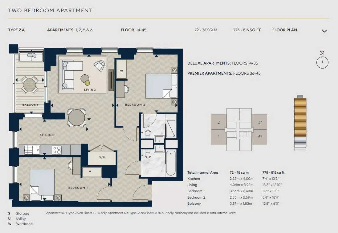 Floor plan for Residence 2A