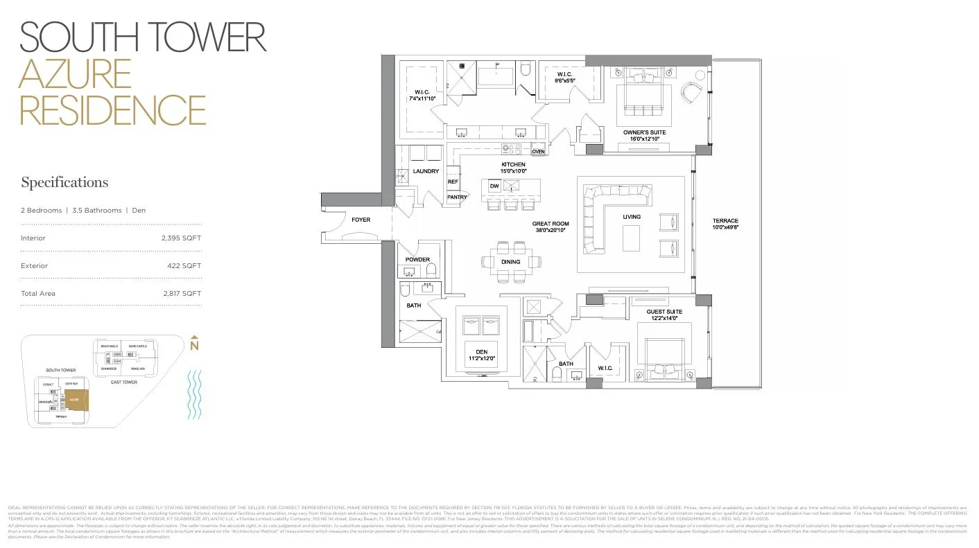 Floor plan for Residence Azure Residence