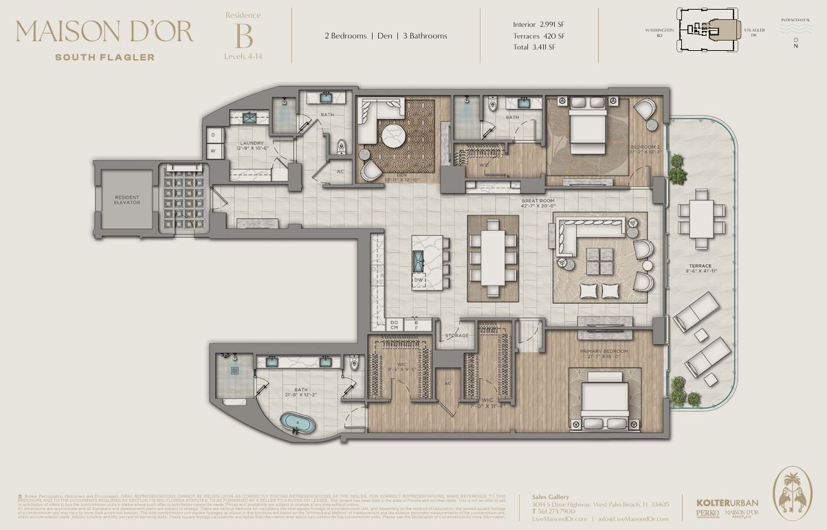 Floor plan for Residence B