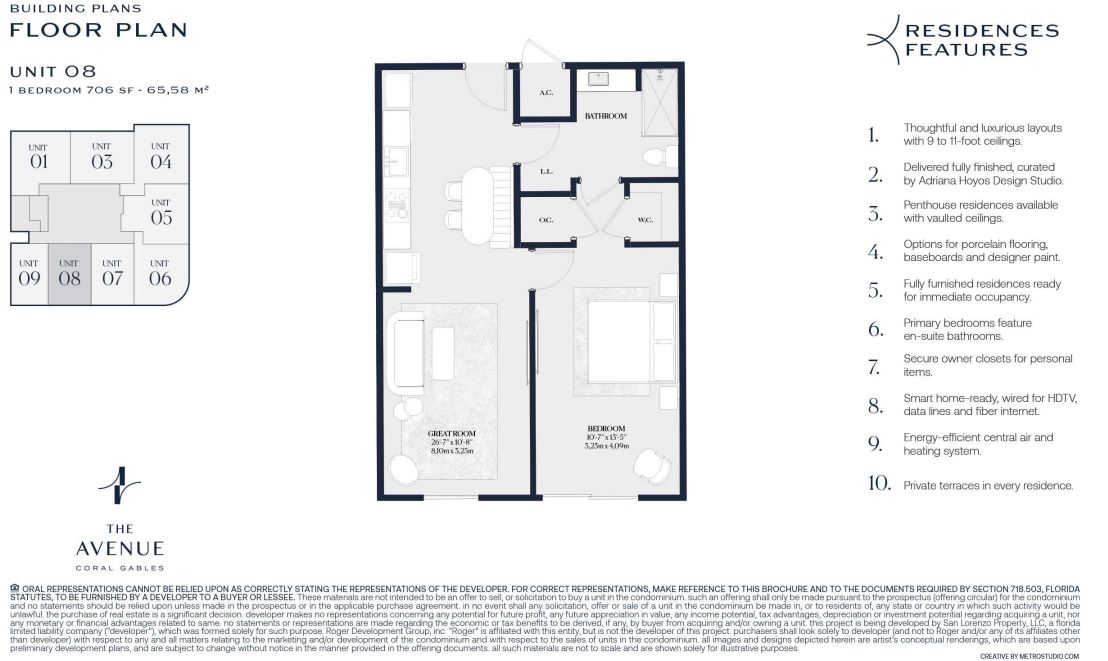 Floor plan for Residence Unit 08