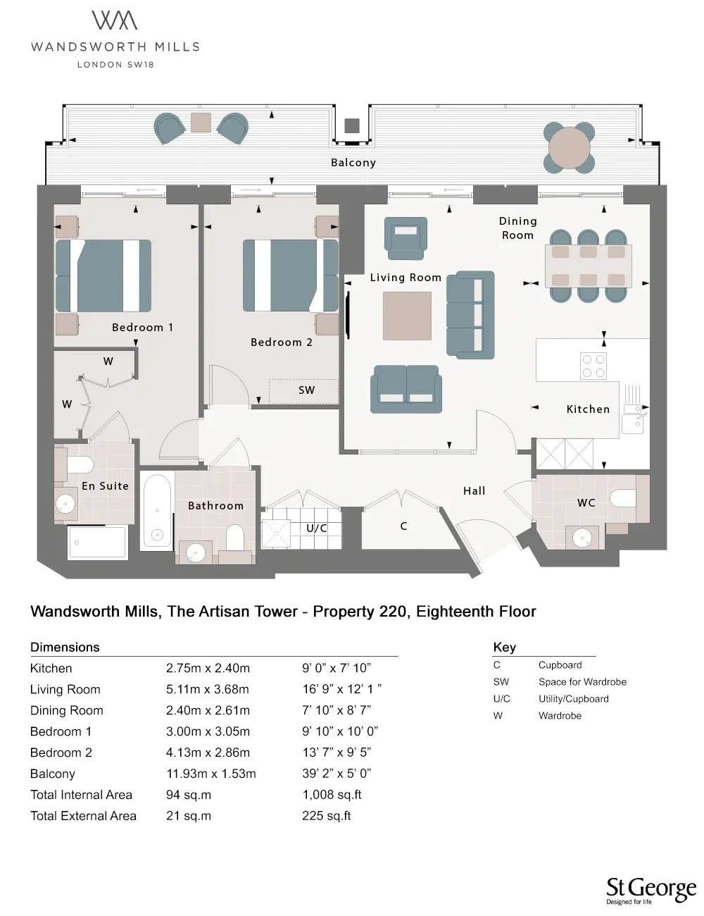 Floor plan for Residence 220
