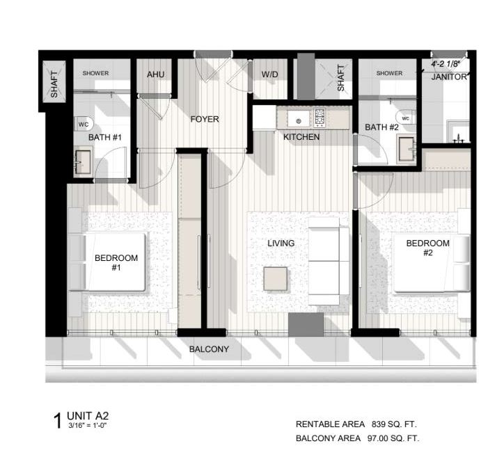 Floor plan for Residence Unit A2