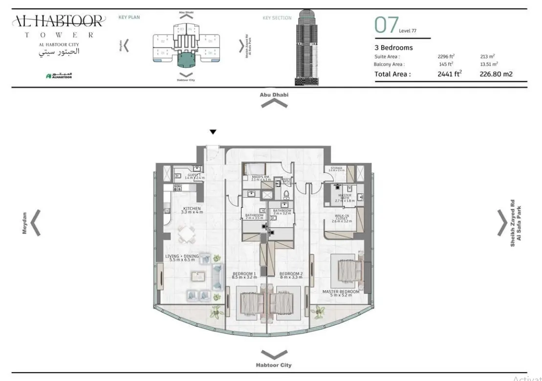 Floor plan for Dubai Marina, Dubai, United Arab Emirates