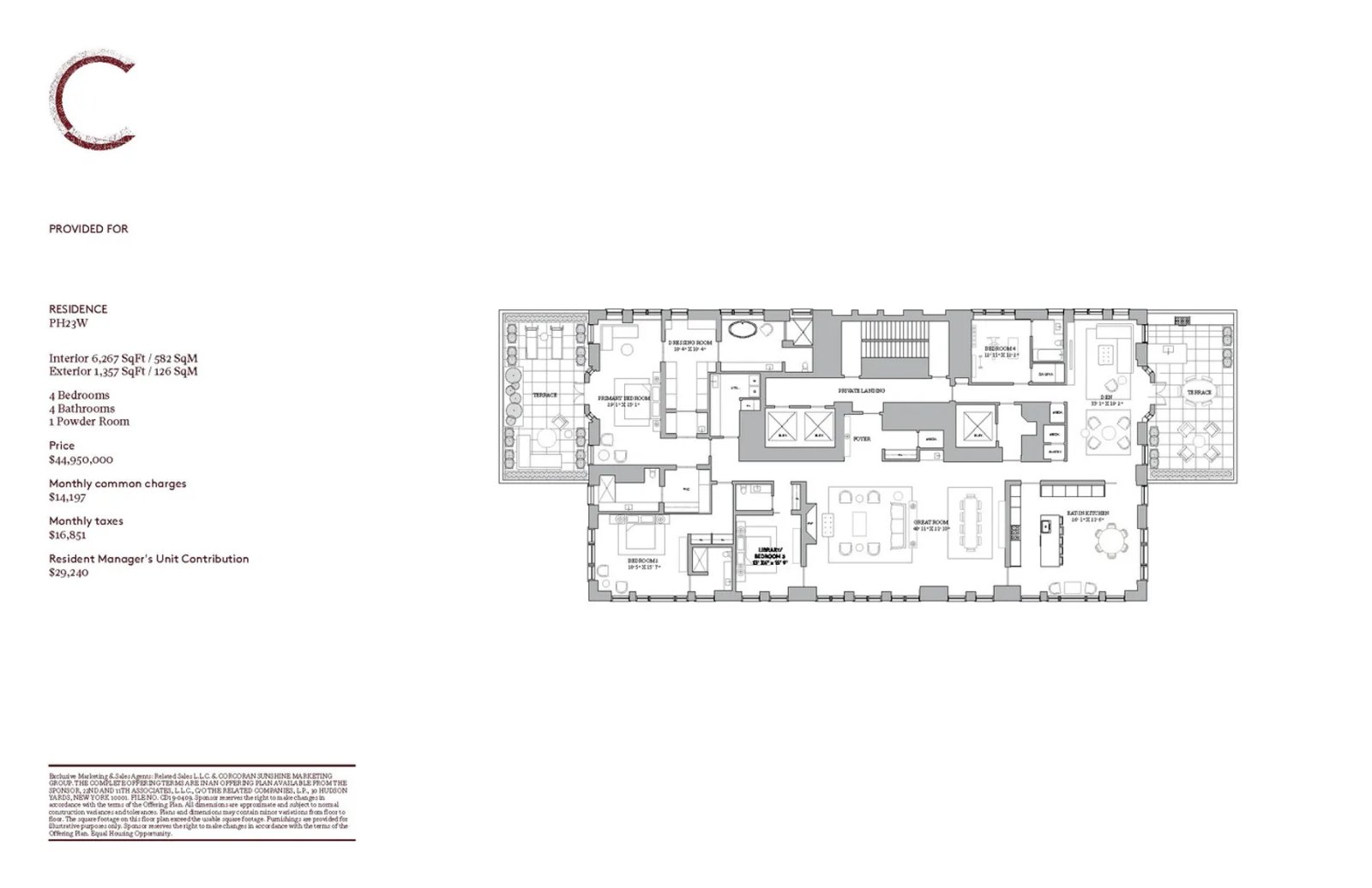 Floor plan for Residence PH23