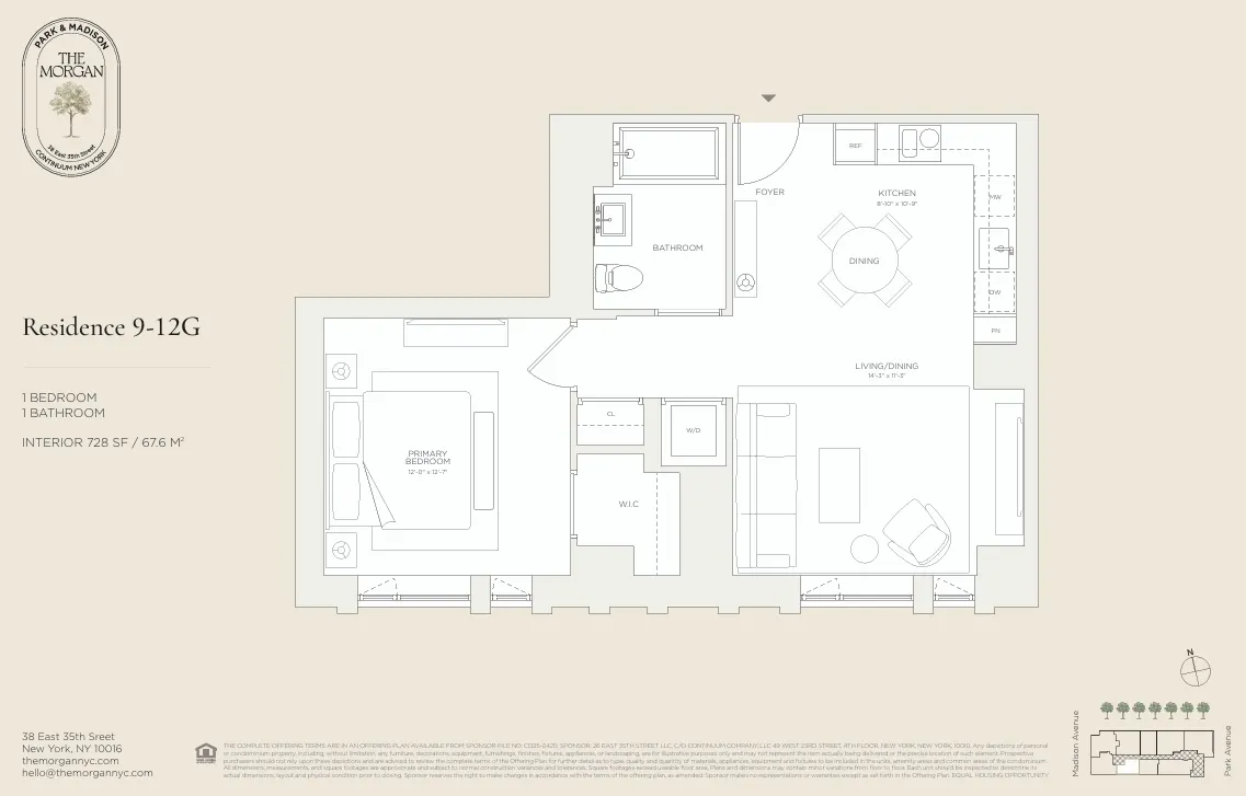Floor plan for Residence 10G