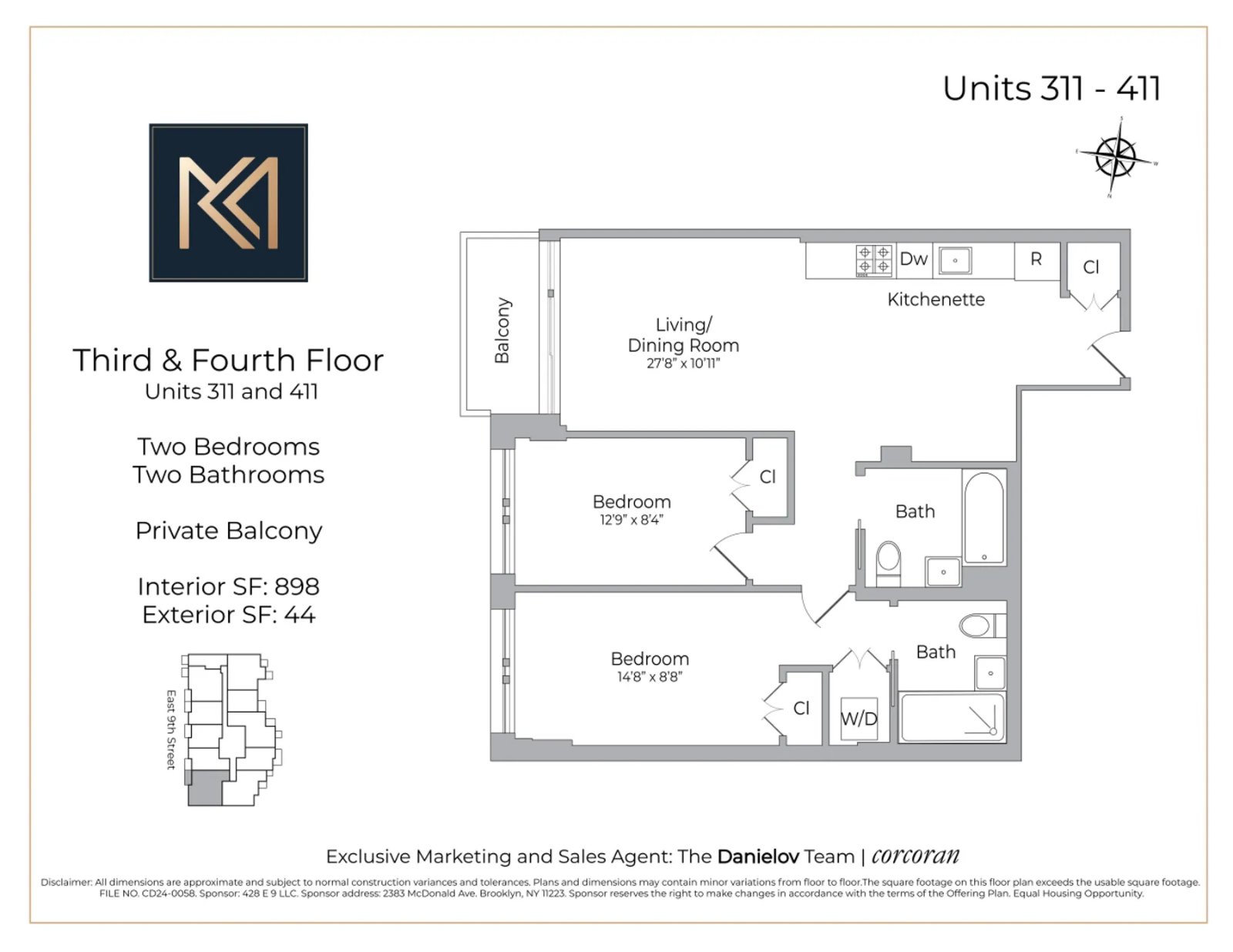 Floor plan for Residence 411