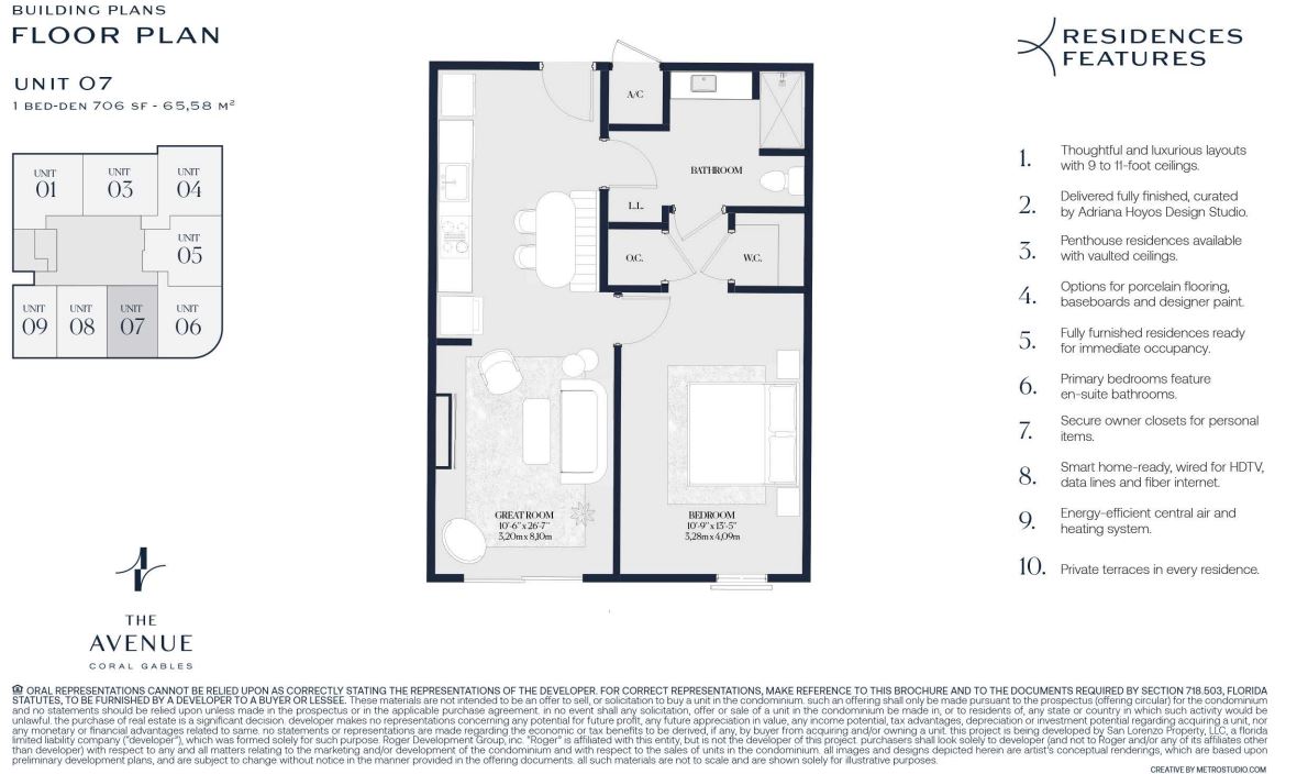 Floor plan for Residence Unit 07