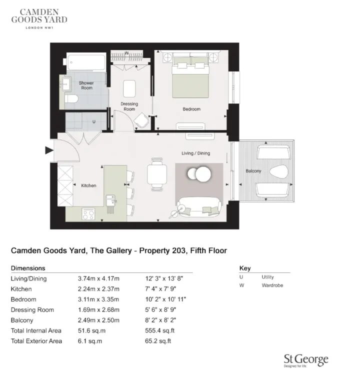 Floor plan for Residence 203