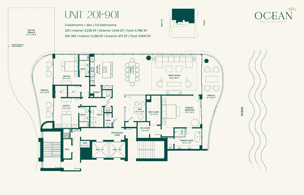 Floor plan for Residence 201-901