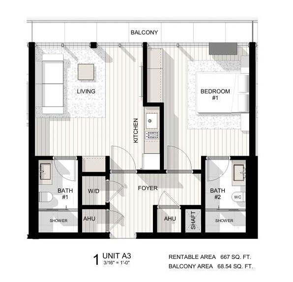 Floor plan for Residence Unit A3