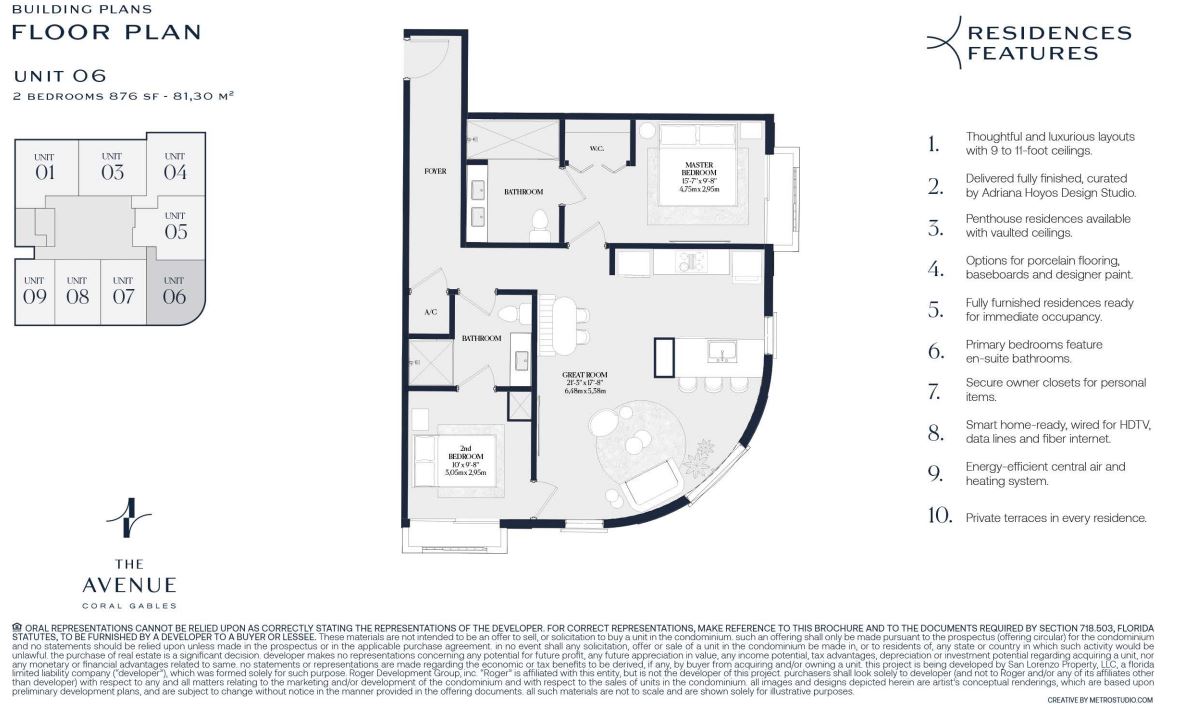 Floor plan for Residence Unit 06