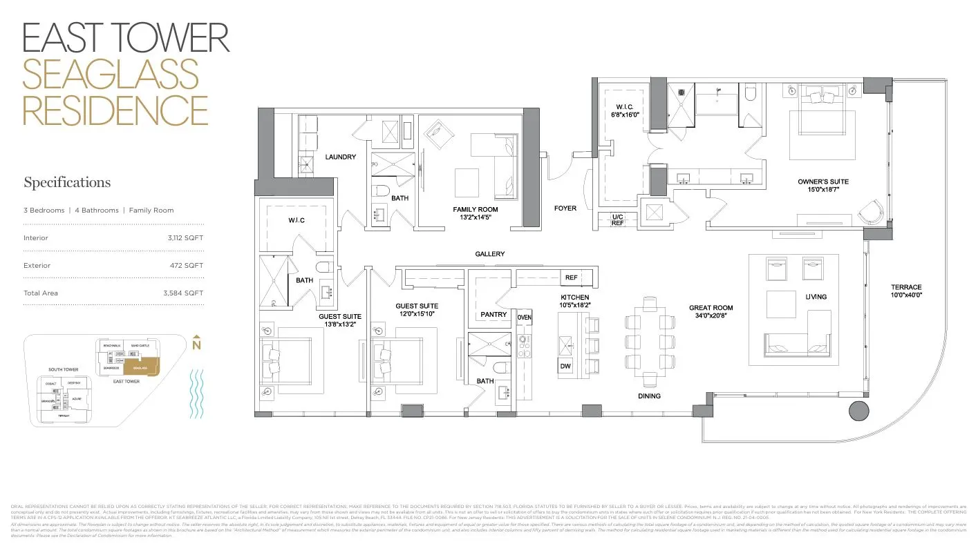 Floor plan for Residence Sea Glass Residence