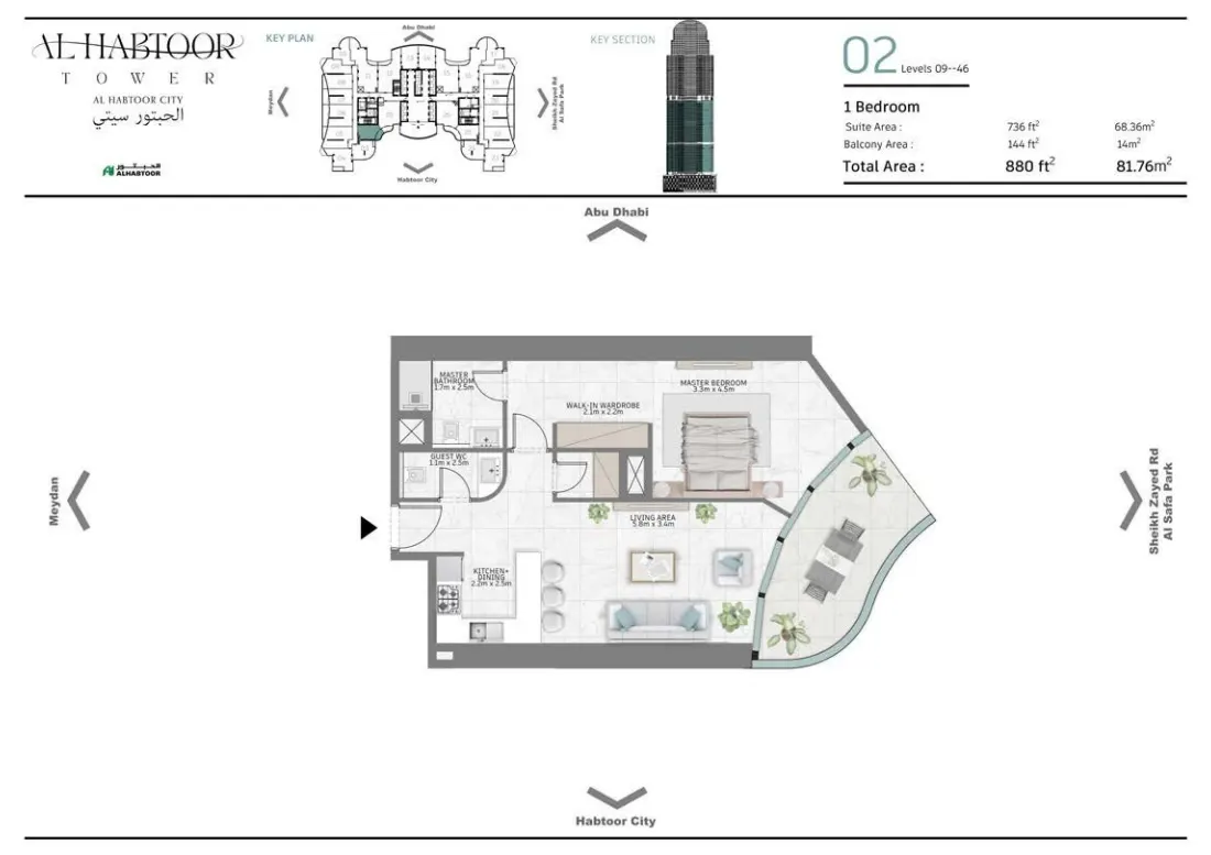 Floor plan for Dubai Marina, Dubai, United Arab Emirates