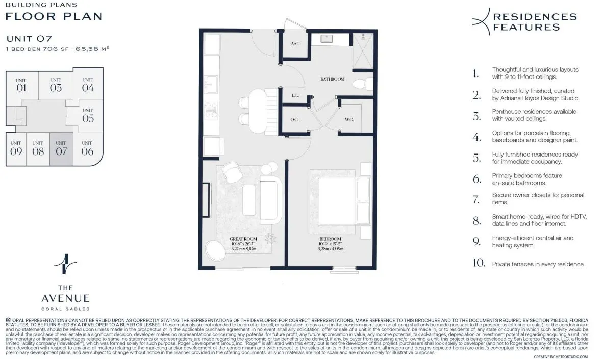 Floor plan for Residence Unit 07